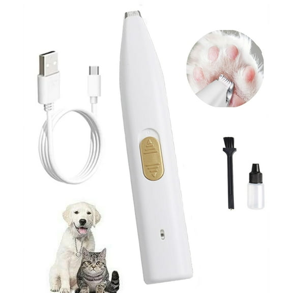 Leyeet Electric Dog Paw Fur Trimmer for Small Cats Dogs, Cordless Ear Hair Clipper Mini Light up Grooming Clippers 2 Speeds Rechargeable Quiet Grooming for Paw Eyes Ears Face Rump