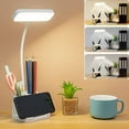 thumbnail image 1 of Leyeet  LED Desk Lamp with Pen Holder, Desk Light ​For Computer/Desktop, 3 Color Modes Rechargeable Light Rechargeable Eye-Caring Flexible Gooseneck - Bedside Table Lamp For Reading, Small Study Lamp, 1 of 6