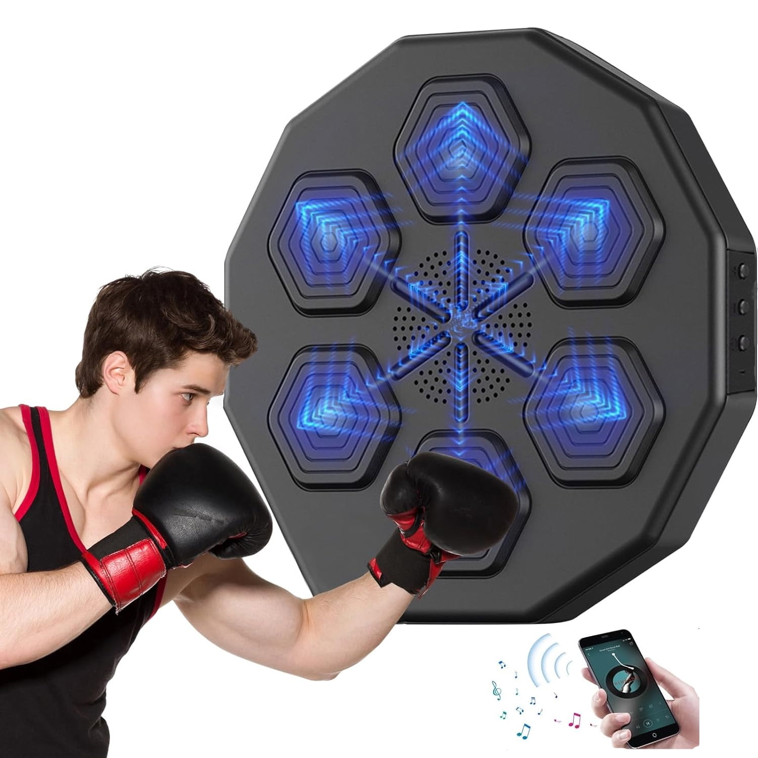 Leyeet Music Boxing Machine Home Wall Mount Music Boxer, Electronic Smart  Focus Agility Training Digital Boxing Wall Target Punching Pads Suitable  for Kids 