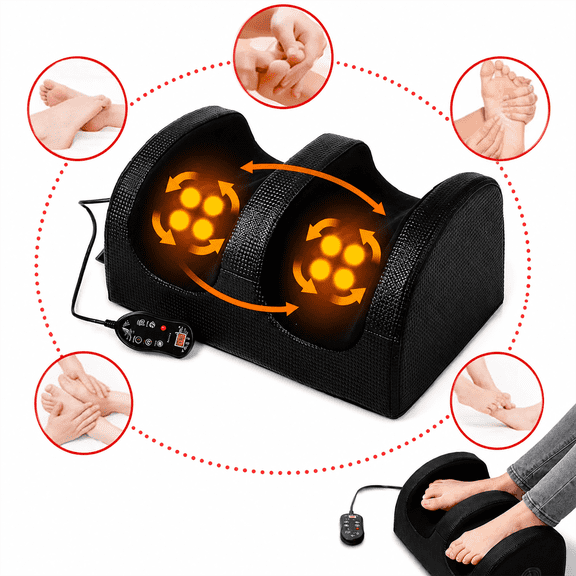 Electric Foot Massager, Adjustable Intensity Feet Massager, Shiatsu Foot Massager with Heat, Promote Blood Circulation & Relieve Tired Muscles, Foot and Calf Massager for Home & Office, Gifts