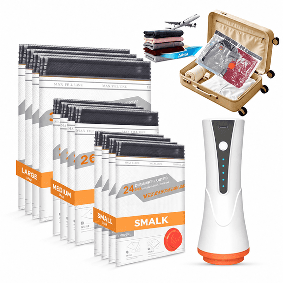 Vacuum Storage Bags, Reusable Compression Bags with Electric Pump, Space Bags Saving & Airtight, Travel Seal Space Bags for Comforters, Blankets, Clothes