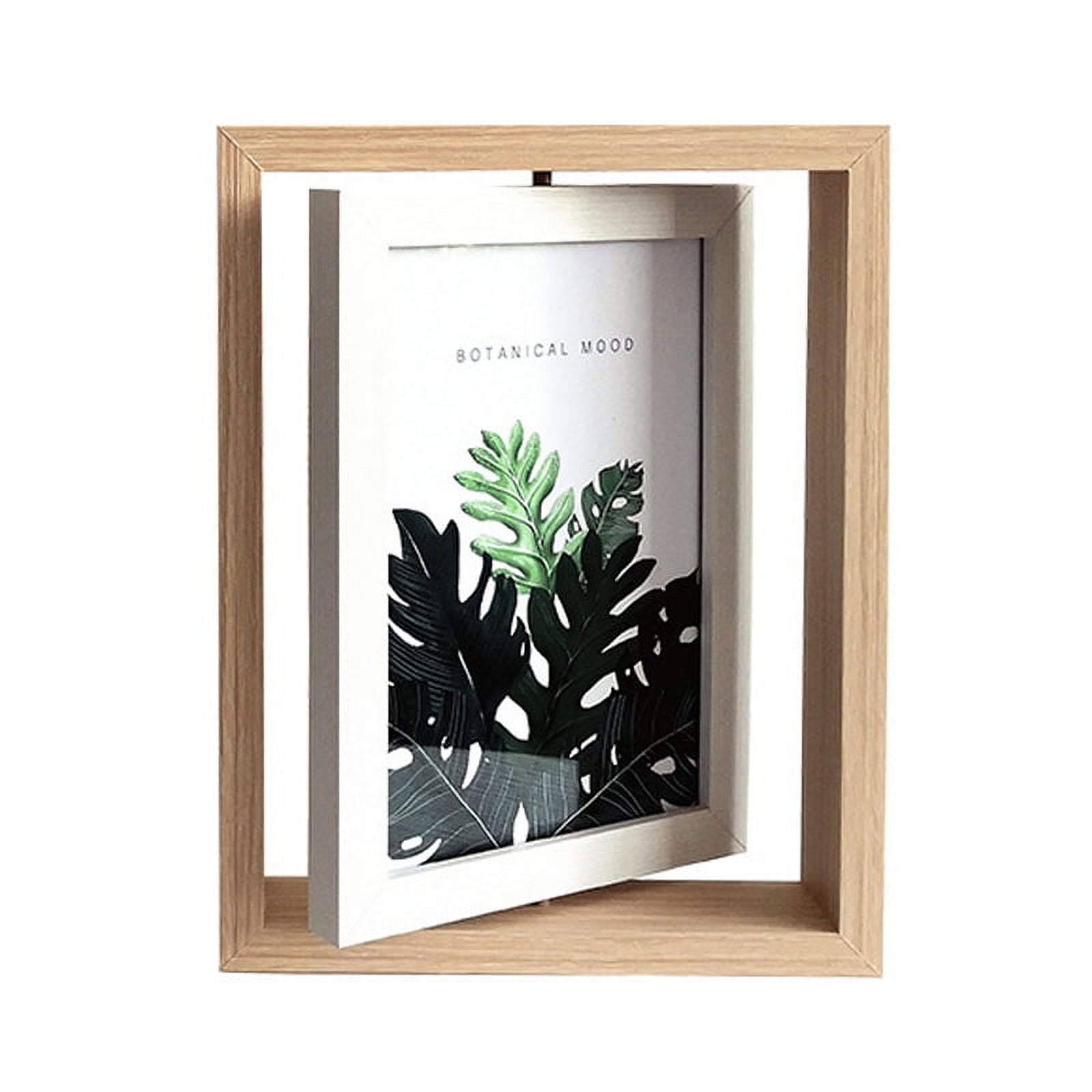 Rotating Floating Frame Leyfeng 2 PCS Picture Frames, 7-Inch Rotating Floating Picture Frame ...