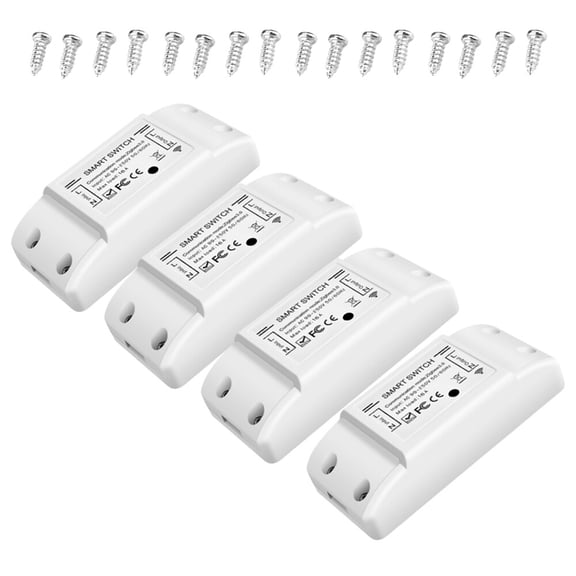 Leyfeng 4Pcs WiFi and BT Smart Switch 10A 2200W Dual-mode On/Off Device Voice Tuya