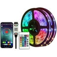 thumbnail image 1 of Leyfeng 5V RGB LED Strip Lights 12LEDs/Meter 5050RGB Light Strip LED Tape Light Remote Control APP Control Adjustable Brightness Timing Function for Christmas Party Bar Home Decor, 1 of 7