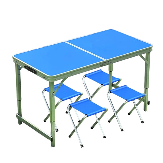 Leyfeng Alufold Set, Outdoor Table Portable Aluminum Alloy Foldable Dining Table Folding Table and Chair Picnic Small Table Stall Table Round Tube Square Table