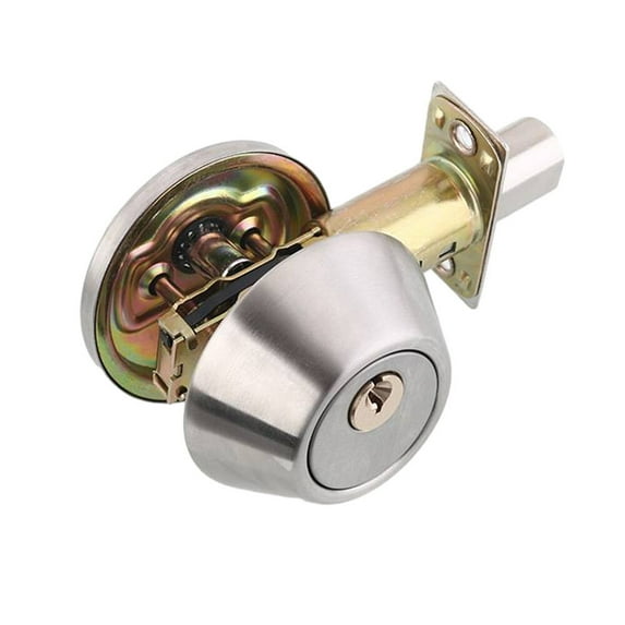 Leyfeng Door Knob with Lock Stainless Steel Front Door Lock Set Single Head Copper Lock Core 3-bar Locking Wear-resistant Interior Door Locks for Bedrooms Bathroom Classroom Storeroom with 3 Key