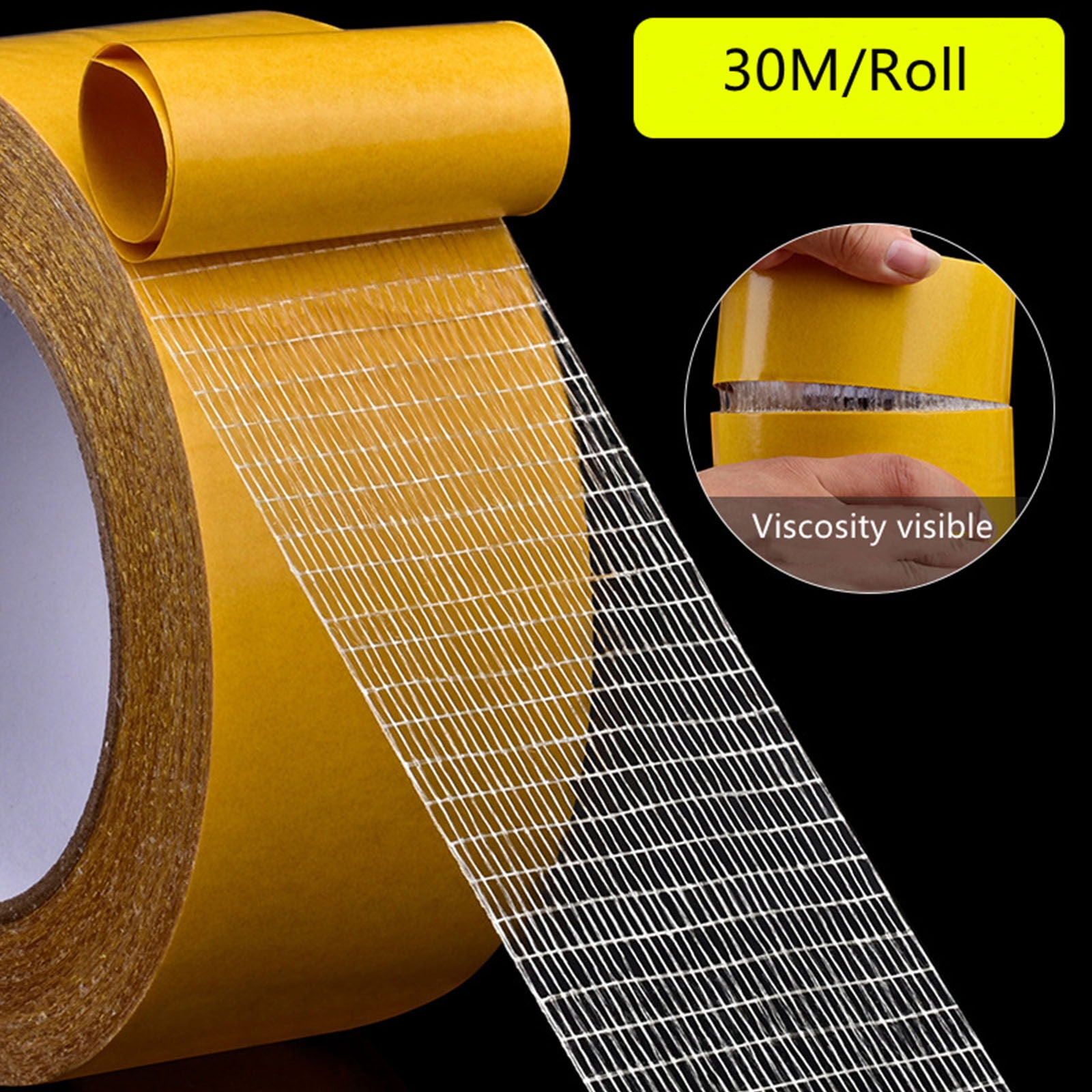 Heavy Duty Double Sided Fabric Tape - 1 Inch X 28 Yards Strong Carpet & Craft Adhesive