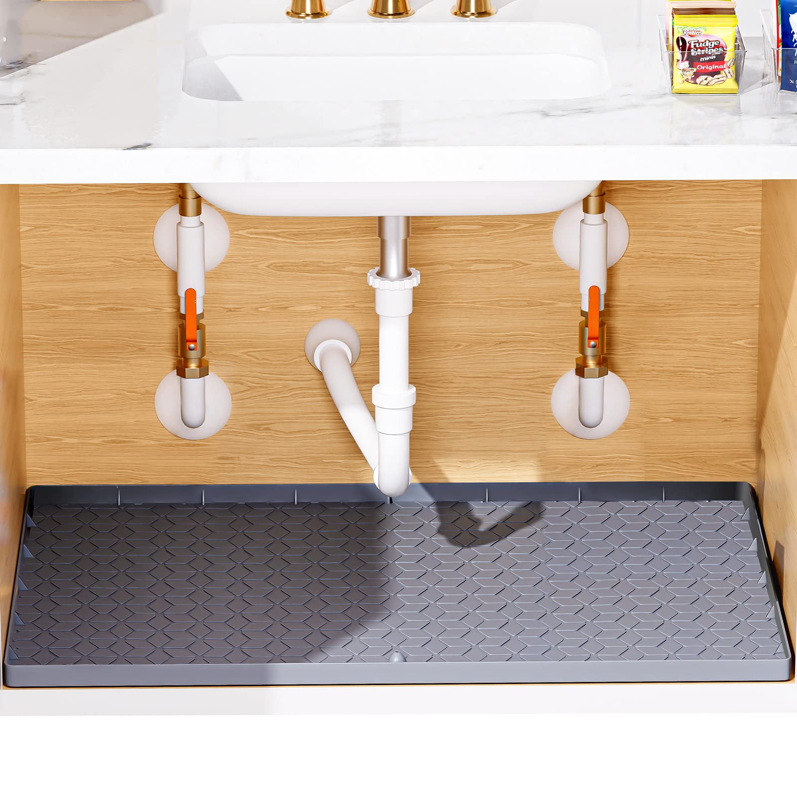 Leyfeng Drain Pad, Sink Mat for Kitchen Waterproof, 34" × 22" Silicone ...