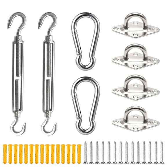 Leyfeng Hooks, Heavy Duty String Lights Installation Hooks 304 Stainless Steel Sunshade Sail Hardware Kit in Outdoor Patio Lawn Garden