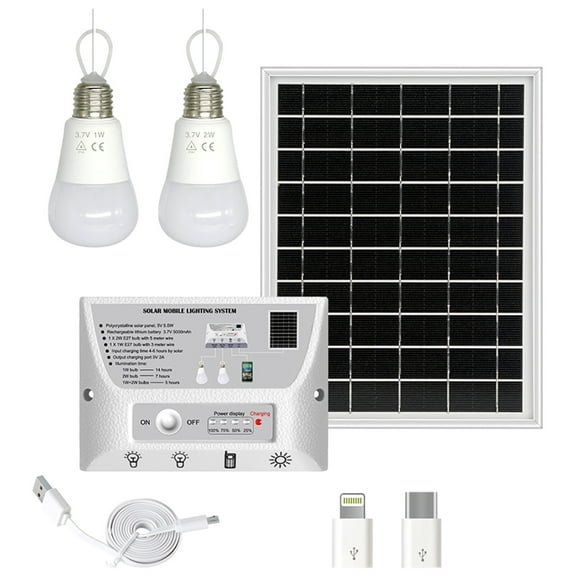 Leyfeng Portable Solar Lighting System Waterproof 5.5W Solar Panel 1W & 2W LED Bulbs