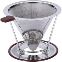 Leyfeng Pour Over Coffee Dripper, Stainless Steel Filter, Easy to Clean Paperless Carafe, Reusable Filter, Cone with Removable Cups