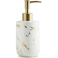 thumbnail image 1 of Leyfeng Soap Dispenser, White and Gold Ceramic Soap Dispenser, Luxury 300Ml/10Oz Hand Soap Bottle with Plastic Pump for Bathroom and Kitchen, 1 of 6