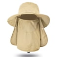 thumbnail image 1 of Leyfeng Sun Cap with Removable Face Neck Cover Flap Wide Brim Fishing Hat Summer Outdoor Sun Protection Fishing Cap for Man and Women, 1 of 8