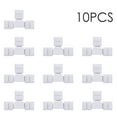 thumbnail image 1 of Leyfeng T Shape 4 Pins RGB LED Strip Connector Quick Splitter 10 Pack White, 1 of 8