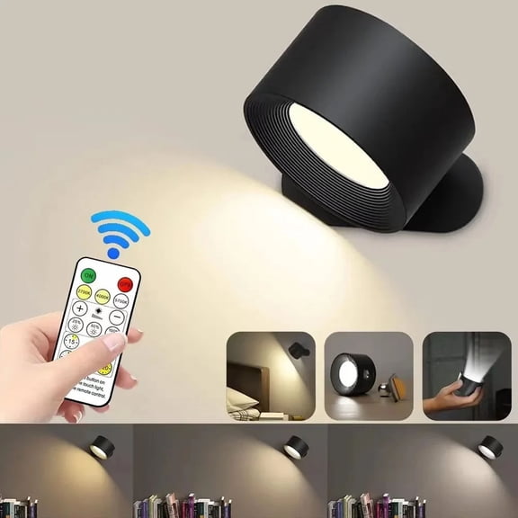 Leyfeng UP&Down LED Wall Sconce, Wall Mounted Lamps with Battery Operated, RGB Ambience Lights, 4 Color Temp, Dimming, Removable Charging, Touch&Remote Control, Light for Reading Bedside