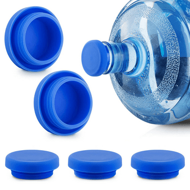 Leyfeng Water Bottle Lids, Pack of 5 5-Gallon Water Bottle Lids, Silicone Spill Resistant, Reusable Replacement Lids, Fits 55mm Bottles
