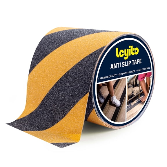 Leyibo-Anti Slip Tape, 6 inch x 42 feet, Safety Non Slip Tape for Steps Outdoor Waterproof, Heavy Duty Grip Tape for Concrete Floors, Yellow