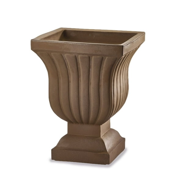Leyla Double Walled All-Weather Large Urn Planter - 22" (Mocha Brown)