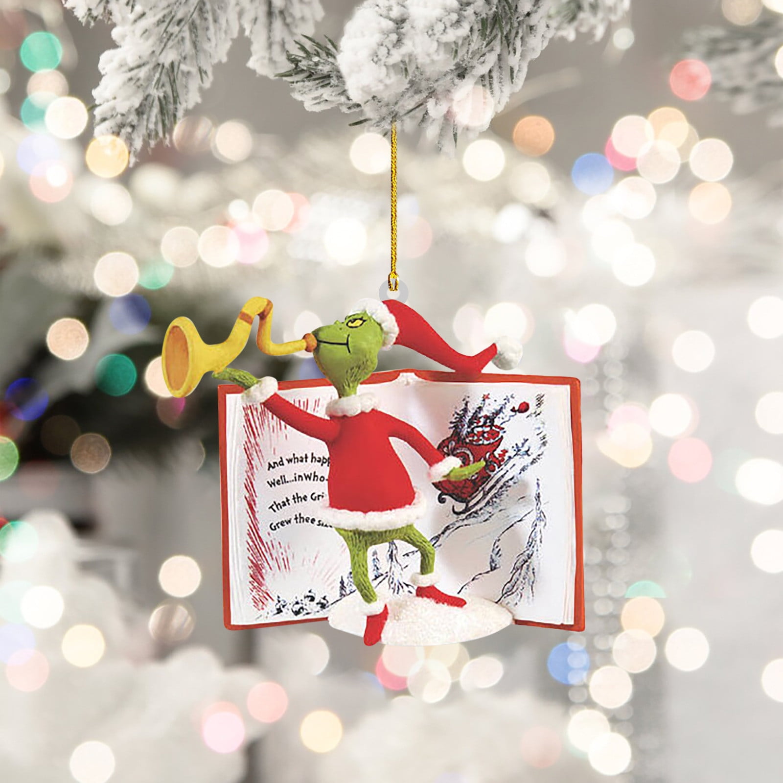 Leylayray Don't Miss Out! Stole Christmas Resin Pendant Christmas Tree Decoration, 1PC Christmas