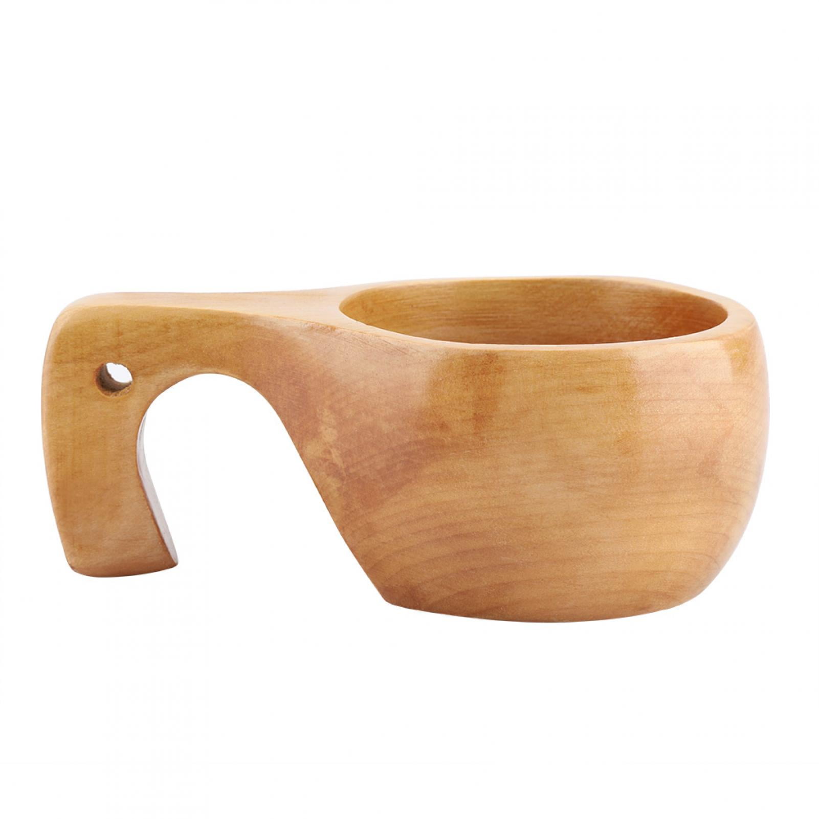 Leylor Wooden Coffee Mug - Wooden Tea Coffee Cup Portable Outdoor ...