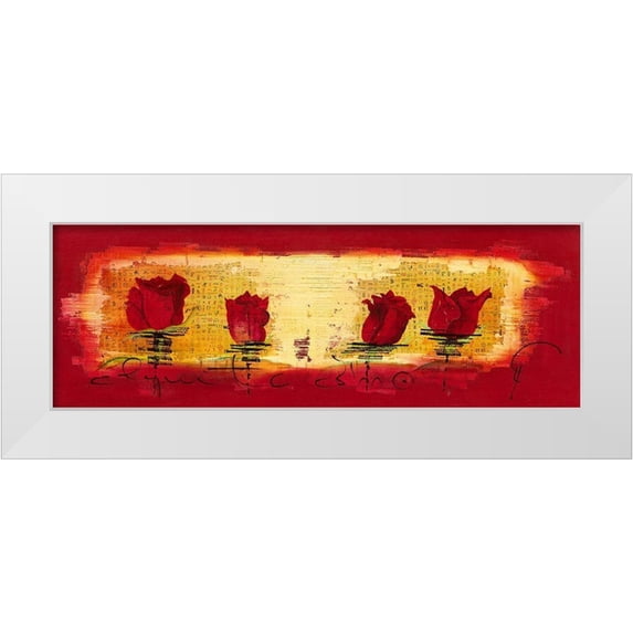 Leys, Gemma 24x11 White Modern Wood Framed Museum Art Print Titled - Aqui te amo IV