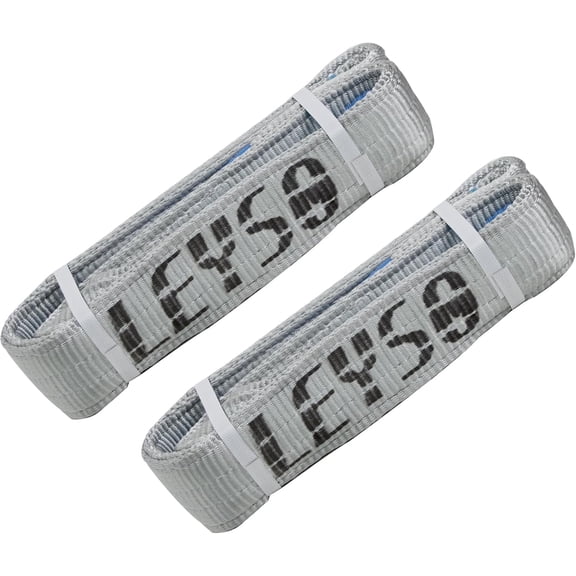 Leyso 2 Packs 3" x 6' Lifting Sling Straps, Multifunctional Heavy Duty Lift Sling Web Town Strap with 2 Reinforced Loops and Wear Guard End (Grey)
