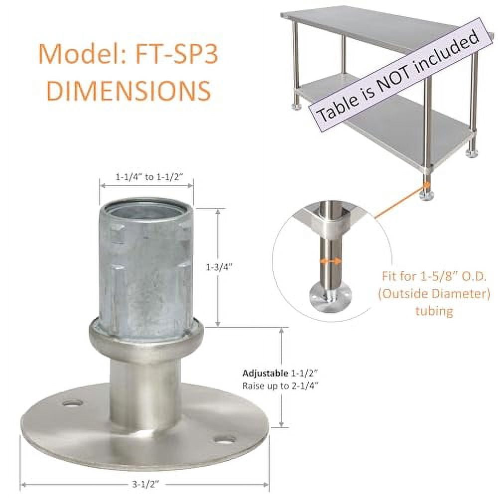 Manitowoc K-00144 12" Adjustable Stainless Steel Flanged Feet - 4/Set
