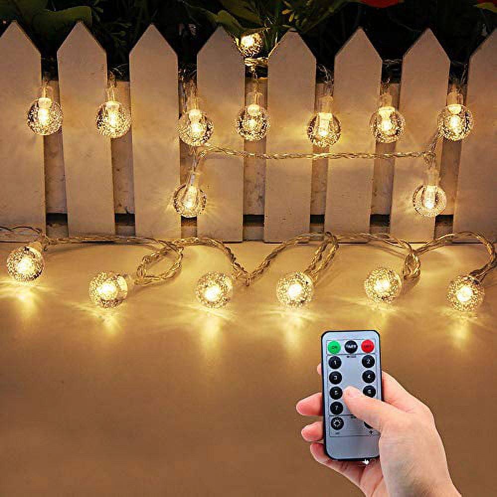Battery operated patio lights with remote outlet