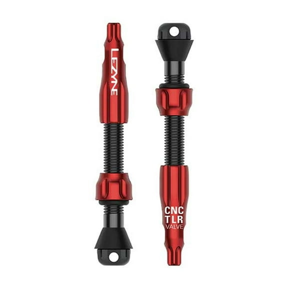 Lezyne CNC TLR Tubeless Valve Pro, 44mm, Red, Pair