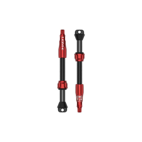 Lezyne CNC TLR Tubeless Valve Pro, 60mm, Red, Pair