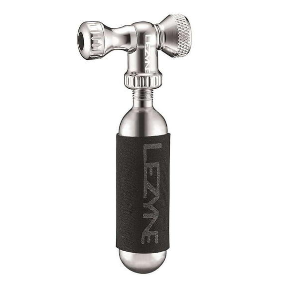 Lezyne Control Drive Co2 Slip Fit Head Only Inflator Silver Twist-valve on/off