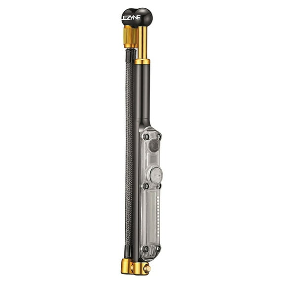 Lezyne Digital Shock Drive Pump 350 psi with zero-loss chuck head, Black/Gold