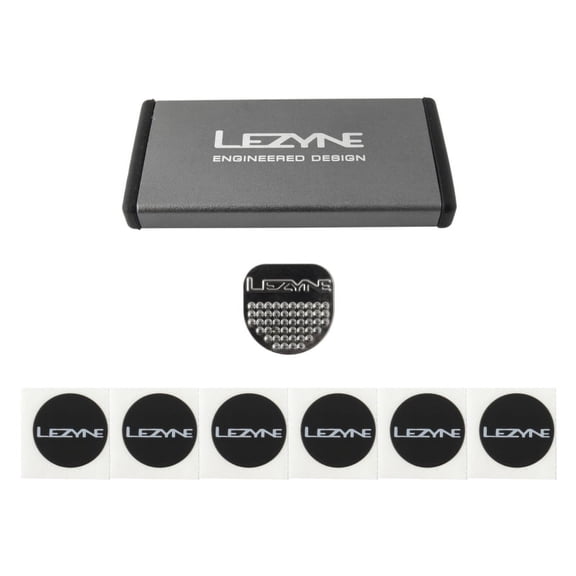 Lezyne Metal Patch Kit Gray Waterproof Aluminum Container
