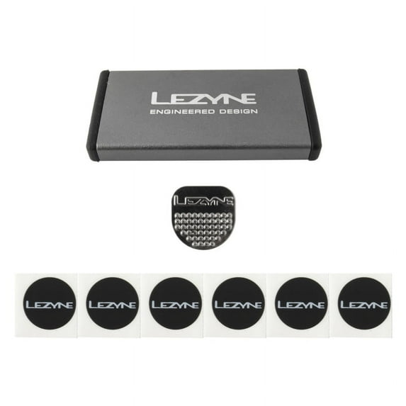 Lezyne Metal Patch Kit Gray Waterproof Aluminum Container