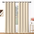 thumbnail image 1 of Lfeey Beige Blackout Curtains, Thermal Insulated for Bedroom/Living Room, 52x84 Inch Solid Grommet Drapes, 2 Panels, 1 of 6