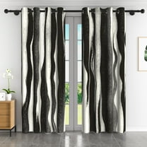 Lfeey Black Gray Striped Blackout Curtains Bedroom Kitchen Window Light Blocking Drapes 42x63 Inch 2 Panel