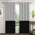 thumbnail image 1 of Lfeey Black and Gray Blackout Curtains, Room Darkening Curtains for Living Rooms/Bedrooms, 63 inch long, 2 Panels, 1 of 6