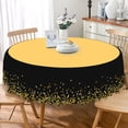 thumbnail image 1 of Lfeey Black and Yellow Glitter Round Tablecloth 70", Party Picnic Wedding Table Decorations Fabrics Wipeable Grease Resistant, 1 of 6