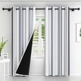 thumbnail image 1 of Lfeey Blackout Curtains 84 inches long, Striped Printed Curtains for Bedroom, Insulated Lined, 52x84 inches, Gray and White, 2 Panels, 1 of 6