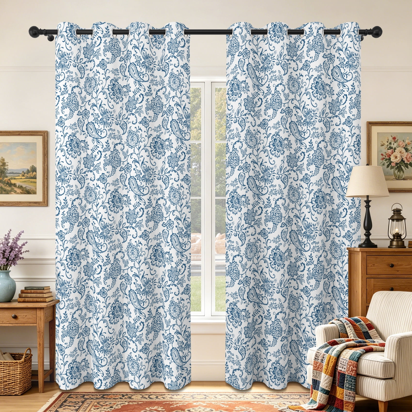 Lfeey Blackout Curtains 96 Inches Long, Thermal Insulated Grommet