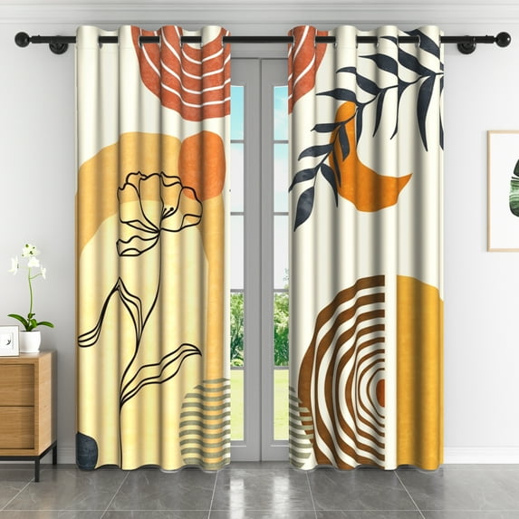 Lfeey Blackout Curtains Bohemian Style, Abstract Modern Art Bedroom Living Room Blackout Curtains, 42x63 inch, 2 Panel