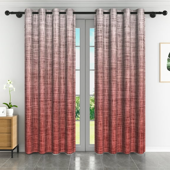 Lfeey Blackout Curtains Color Blocking, Room Darkening for Bedroom Grommet Curtains, White, 52x84 inches, 2 panels