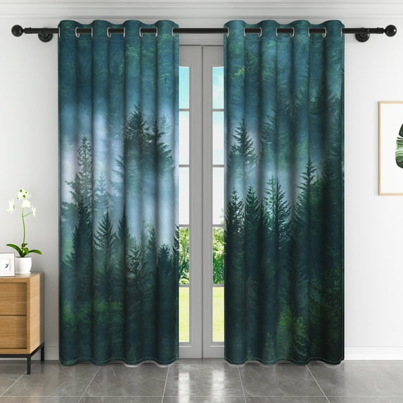 Lfeey Blackout Curtains, Living Room Darkening Grommet Window Drapes 2 Panel, 42x63 in