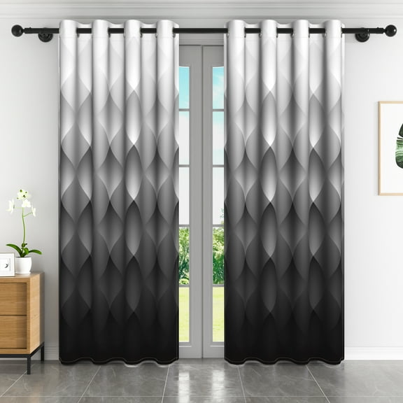 Lfeey Blackout Curtains Room Darkening, 42x63 inches, Black, 2 Panels