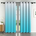 thumbnail image 1 of Lfeey Blackout Curtains, Set of 2, 42x72 inch, Blue with White, 1 of 7