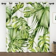 thumbnail image 1 of Lfeey Blackout Curtains, Tropical Palm Leaf Print Grommet Top , for Living Room Kitchen Drapes, 63 Inch Long , Set of 2, 1 of 6