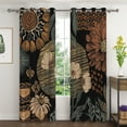 thumbnail image 1 of Lfeey Blackout Curtains for Bedroom 72 inch Long 2 Panels, Black Floral Grommet Window Drapes, 1 of 6