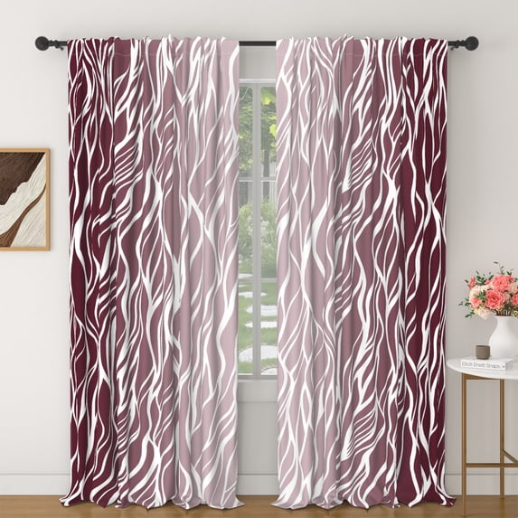 Lfeey Blackout Curtains for Living Room, Thermal Insulated Room Darkening Rod Pocket Drapes, Purple Abstract Wave, 63 inch Long 2 Panels