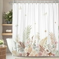 thumbnail image 1 of Lfeey Bohemian Floral Design Shower Curtain, Waterproof Polyester Fabric for Bathroom Decor, with Hooks, 72x84 inch, 1 of 6