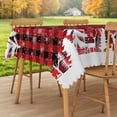 thumbnail image 1 of Lfeey Christmas Red Black Buffalo Plaid Tablecloth 52x70 Inch Rectangle, Waterproof Wipeable Table Cover for Dining Kitchen Winter Home Party, 1 of 4